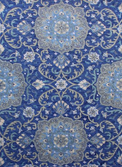 Carpet Mantra Blue Color Traditional Design 100% New Zealand Wool Modern Floral Handmade Carpet 5.0ft x 7.6ft 
