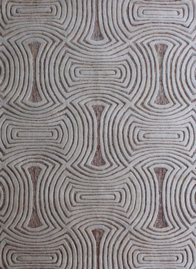 Carpet Mantra Beige & White Color Modern Design 100% New Zealand Wool Handmade Carpet 4.6ft x 6.6ft 