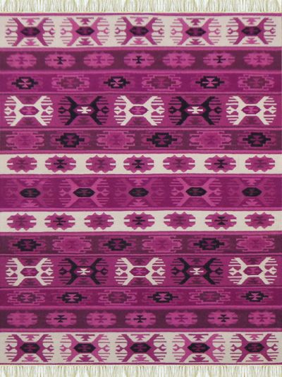 Carpetmantra woolen  Purple Kilim Durrie Carpet 5ft x 8ft 